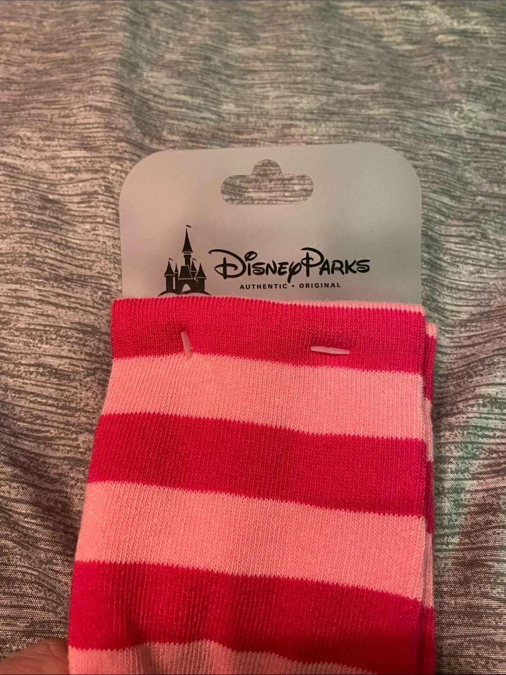 Disney Parks Alice In Wonderland Cheshire Cat Pink Striped Socks NWT
